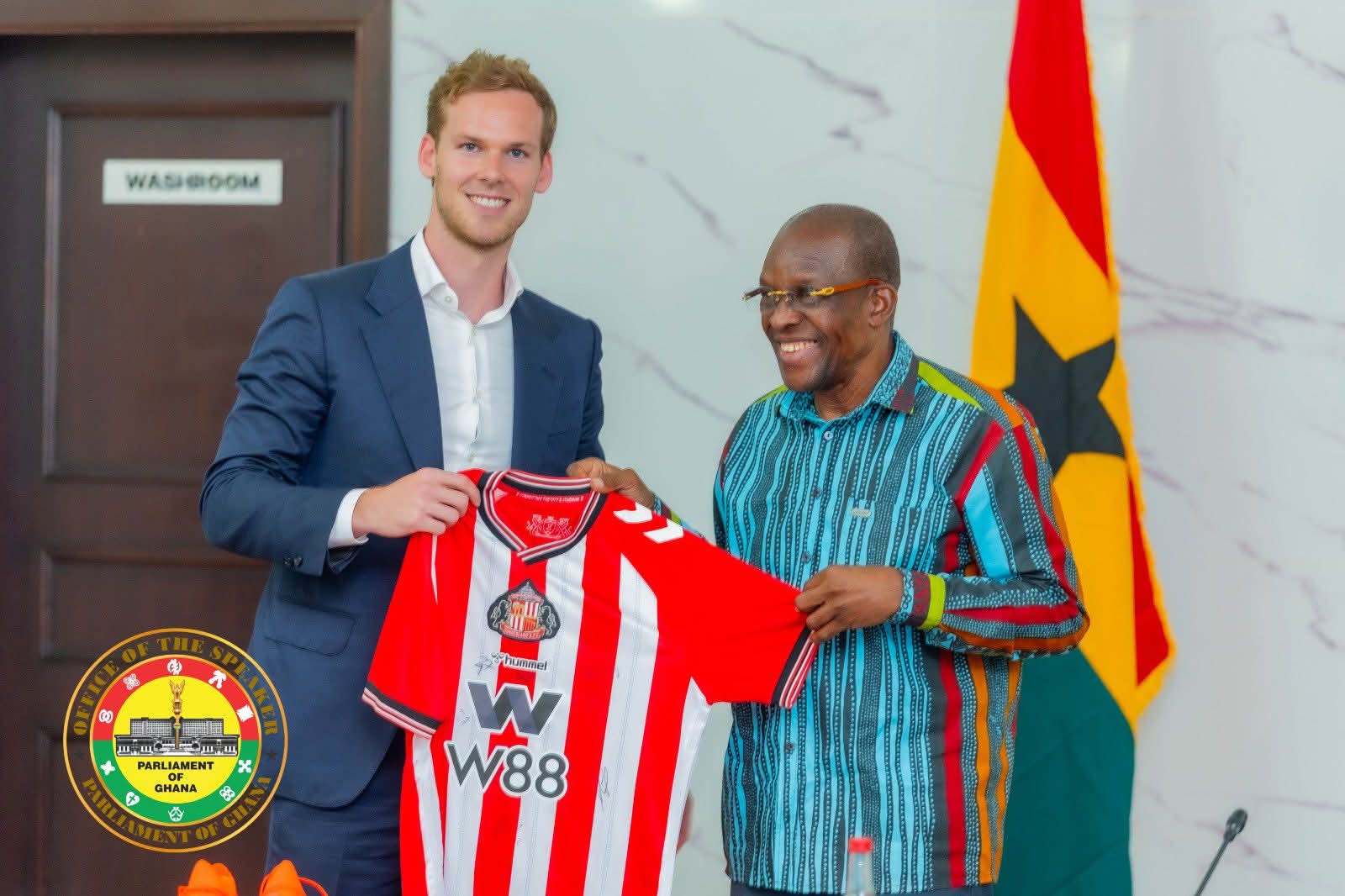 Sunderland AFC Owner Louis-Dreyfus Leads Delegation to Speaker Bagbin, Eyes Deeper Ghana Partnership Beyond Football