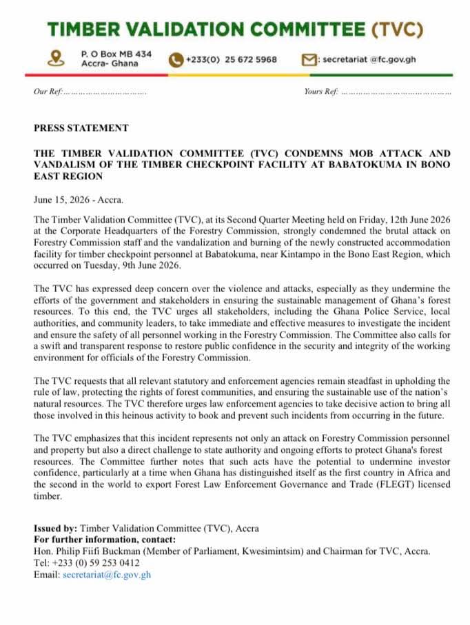 Timber Validation Committee Condemns Attack on Babatokuma Checkpoint, Demands Arrests