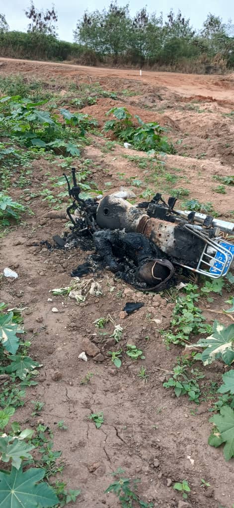 OKADA RIDER MURDERED AND BURNT AT AWUTU KWEI, TWO ARRESTED