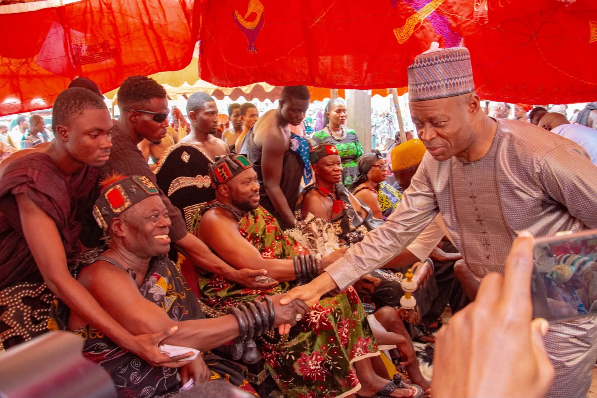 Bole-Bamboi MP Commiserates With Jaagape Royal Gate - Supports Final Funeral Rites Of Protocol Head With Bull, Rice, Drinks and GHC50,000 Cash