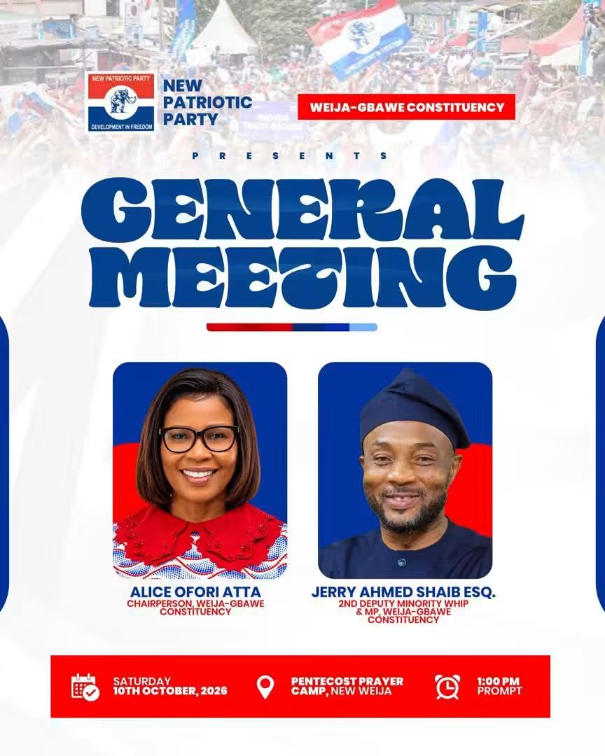 NPP Weija-Gbawe Constituency to Hold General Meeting on Saturday